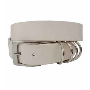 NEW ANZELL women's amber multi ring belt in white